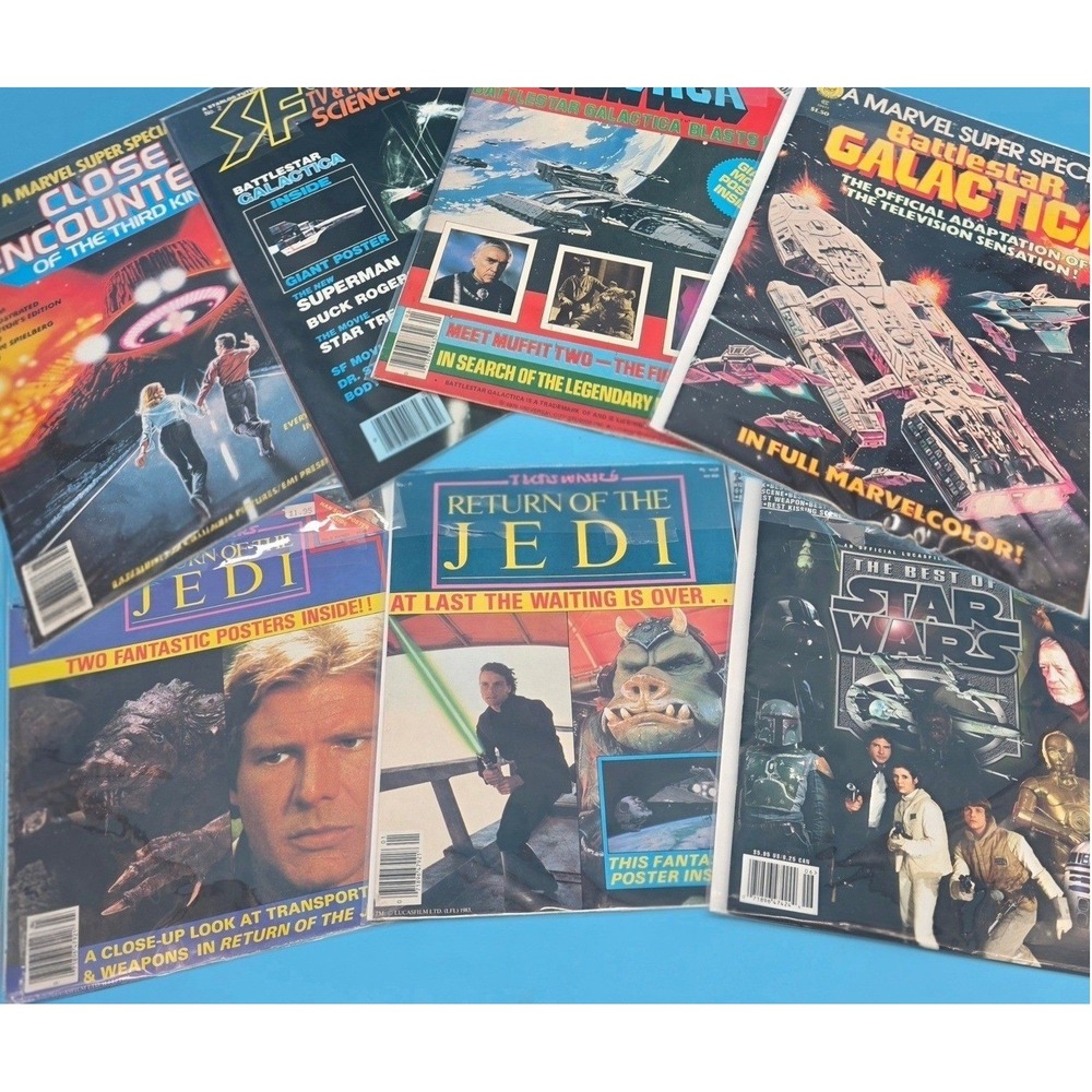 Vintage Sci-Fi Magazine Lot Star Wars Return of Jedi, Battlestar Galactica, etc